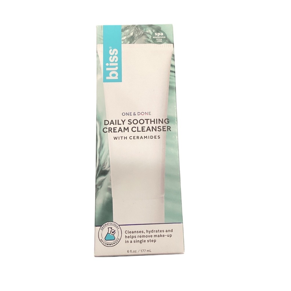 Bliss One & Done Daily Soothing Cream Cleanser with Ceramides 6 fl oz 177 mL New